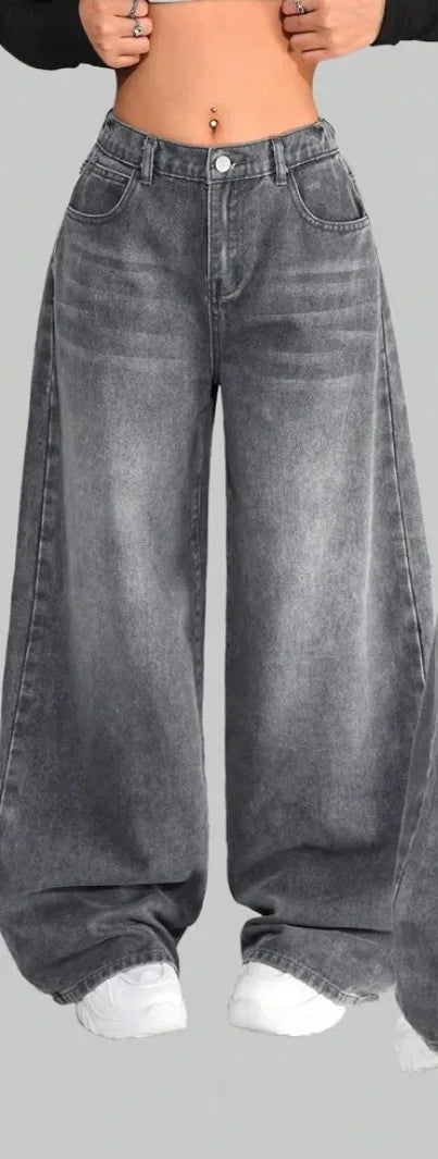 Jean Large Taille Basse Vintage Luna