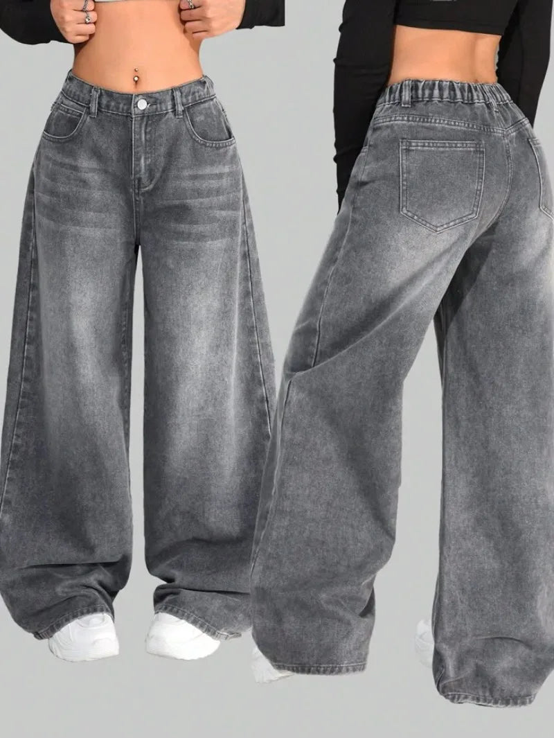 Jean Large Taille Basse Vintage Luna